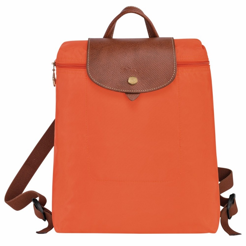 Orange Longchamp Le Pliage Original M Women's Backpack